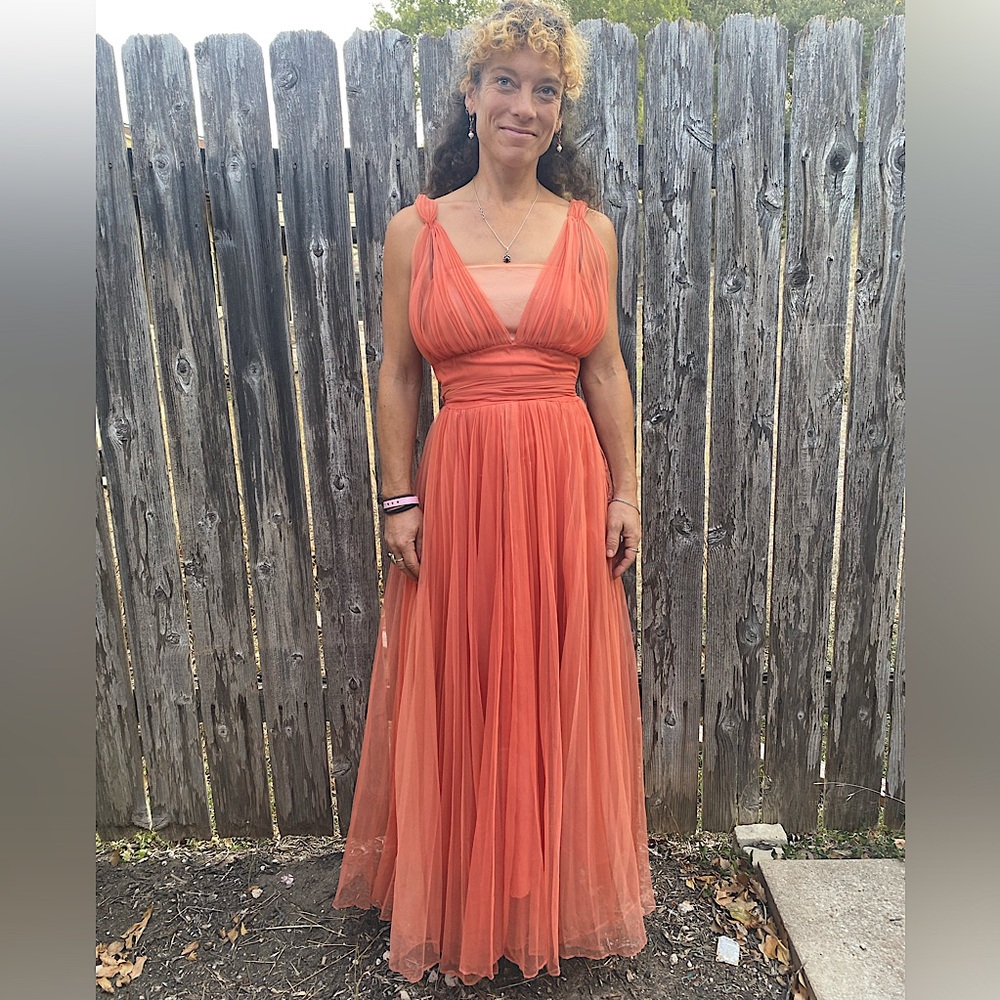 Peach 50’s vintage formal party dress size 2